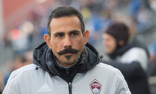 Mar 7, 2015; Philadelphia, PA, USA; Colorado Rapids head coach Pablo Mastroeni prior to a match against against the Philadelphia Union at PPL Park. The game ended in a 0-0 draw. Mandatory Credit: Derik Hamilton-USA TODAY Sports