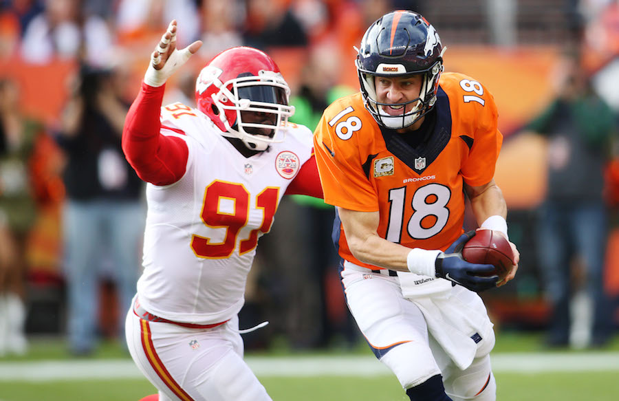 Pressure in pocket for Peyton Manning