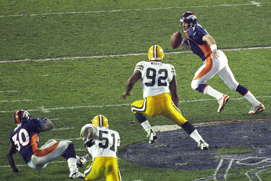John Elway helicopters in Super Bowl XXXII