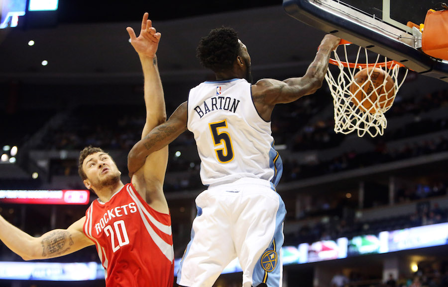 Barton Motiejunas Houston Rockets at Denver Nuggets