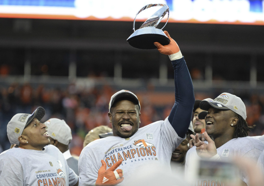 Miller, Harris, Trevathan, Broncos 1. Von Miller Peyton Manning may be the most famous person on the Denver Broncos, but Von Miller is definitely the most popular, and it's well deserved. Coming off what may have been the best performance of his career, Miller has been thrust into the national spotlight, and he loves it. He's funny, he's smart and he's all about the Denver Broncos. Part of what goes into deciding the Super Bowl MVP is simply how well everybody knows your name. And with the Denver Broncos defense being a main topic of discussion, everybody knows Von Miller's name. The only reason he's not higher on this list is because Miller's impact can go unnoticed at times. Offenses key on Von more than just about any other pass rusher in the league, and that means he's not always going to put up the stats he put up in the AFC Championship game. Instead, he paves the way for guys like Malik Jackson and Derek Wolfe to clean up on the inside. Plus, if Wade Phillips really wants to stop Cam Newton from scrambling, he's going to have to get Miller and Ware to maintain containment, as opposed to crashing around the edge. Nonetheless, even if the stats don't reflect, Von Miller is probably the most important person to a Broncos victory.