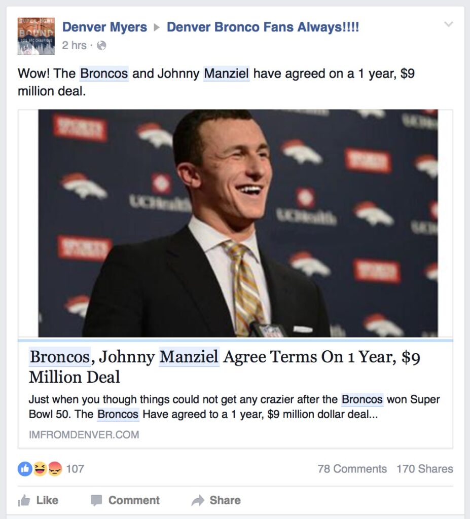Manziel to Broncos April Fool's