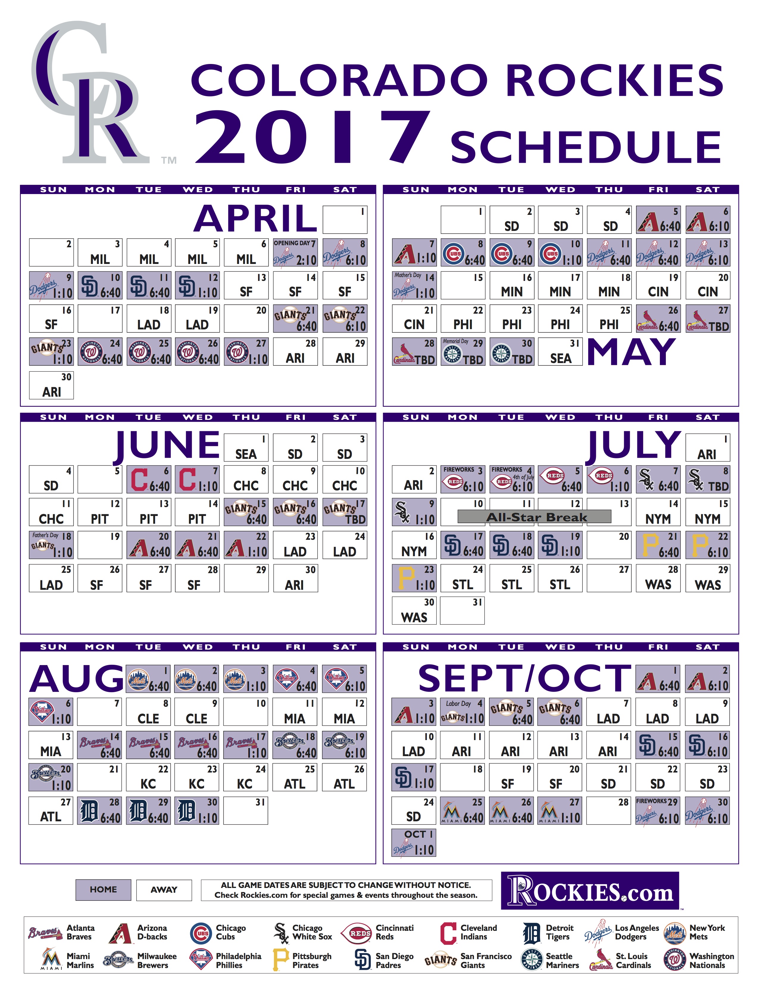 2017-colorado-rockies-preliminary-schedule