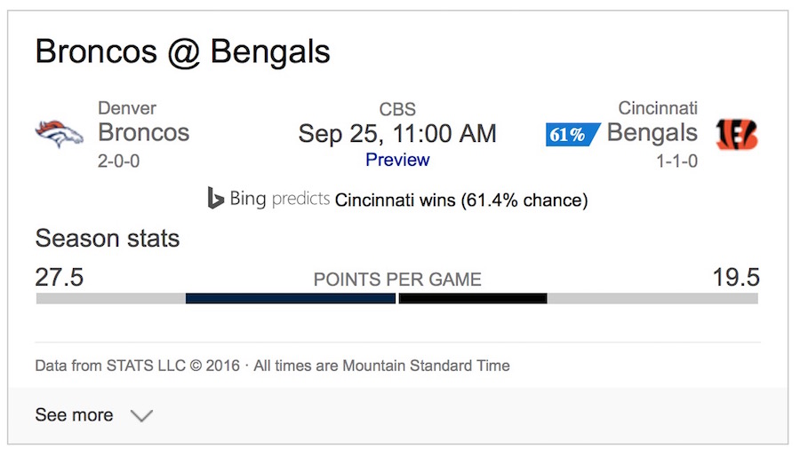 Broncos Bengals Bing Prediction