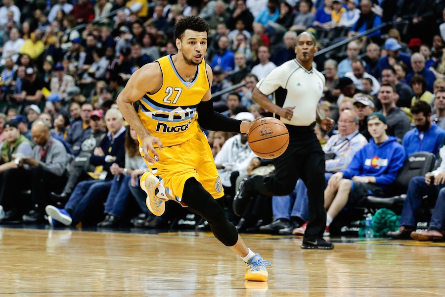 LOOK Jamal Murray shows off new Nuggets styled shoes