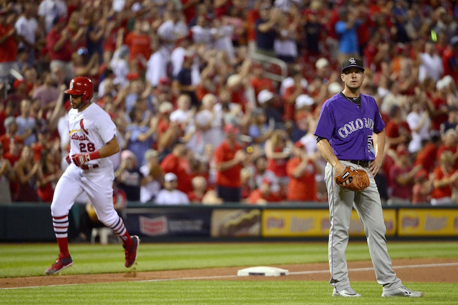 St. Louis steals the spotlight as Rockies lose big at Busch
