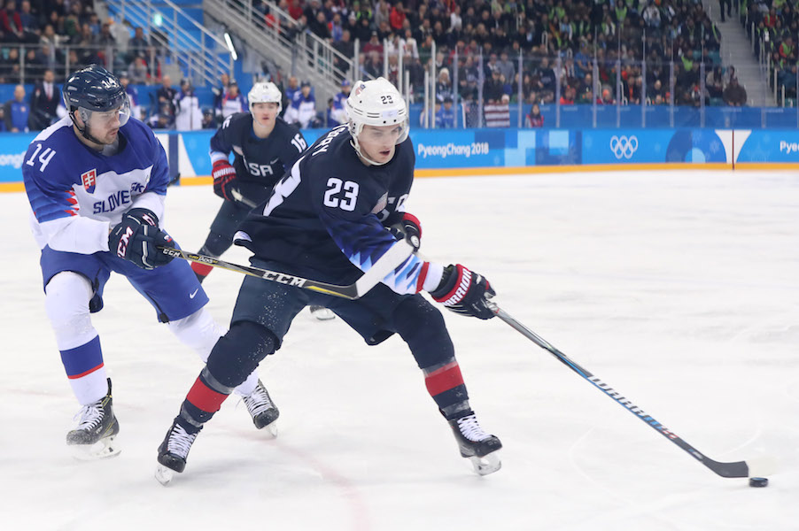 Olympics: Ice Hockey-Men Team Qualification Match for Quarterfinal - USA-SVK
