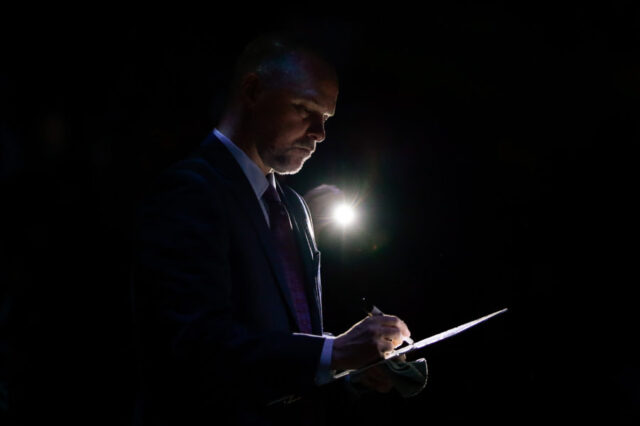 Denver Nuggets head coach Michael Malone before the game against the Houston Rockets at the Pepsi Center