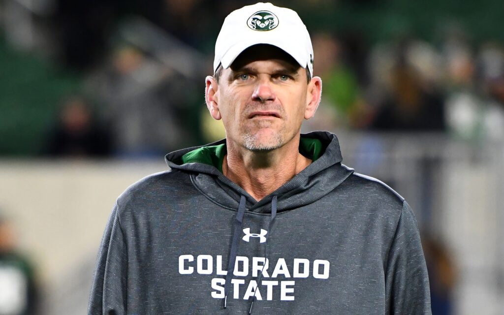 Mike Bobo before CSU - Nevada faced off in October, 2017. Credit: Ron Chenoy, USA TODAY Sports.