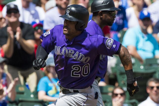 Ian Desmond flourished as the Rockies DH against the Rangers last weekend. Credit: Jerome Miron, USA TODAY Sports.