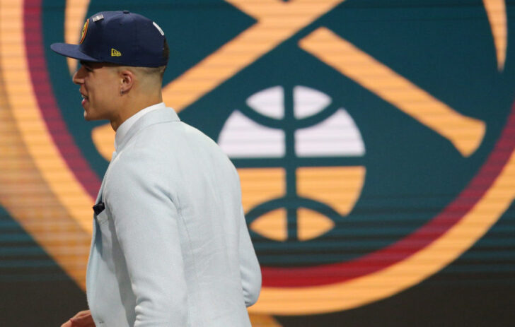 Michael Porter, Jr. (Missouri) walks to the stage after being selected as the number fourteen overall pick to the Denver Nuggets in the first round of the 2018 NBA Draft at the Barclays Center.