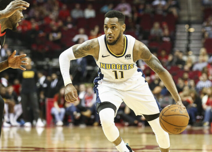 Denver Nuggets guard Monte Morris (11) dribbles the ball during the game against the Houston Rockets at Toyota Center.