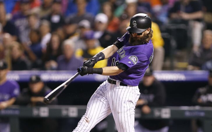 Charlie Blackmon on his home run. Credit: Russell Lansford, USA TODAY Sports.