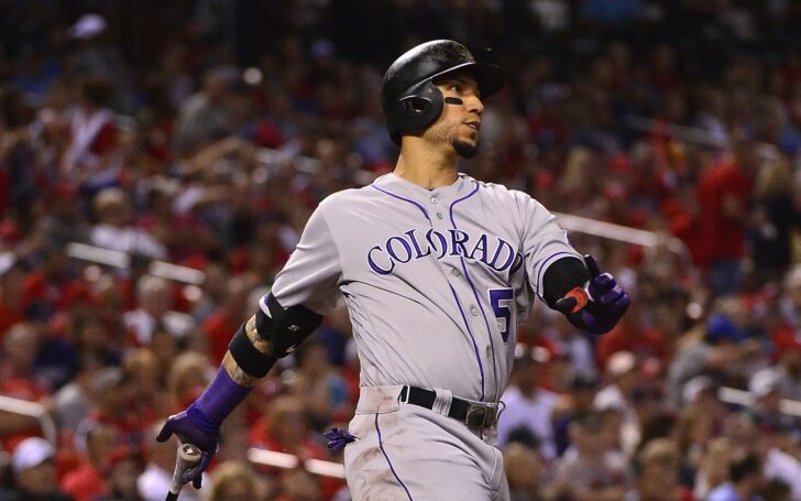Carlos Gonzalez struts his stuff as he crushed the home run in the seventh. Credit: Jeff Curry, USA TODAY Sports.