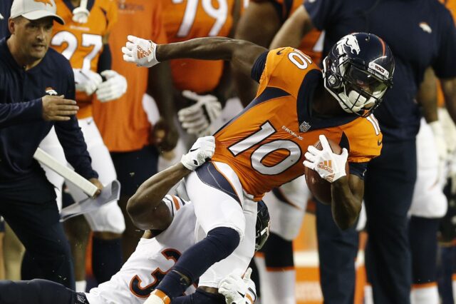 Emmanuel Sanders catch. Credit: Isaiah J. Downing, USA TODAY Sports.