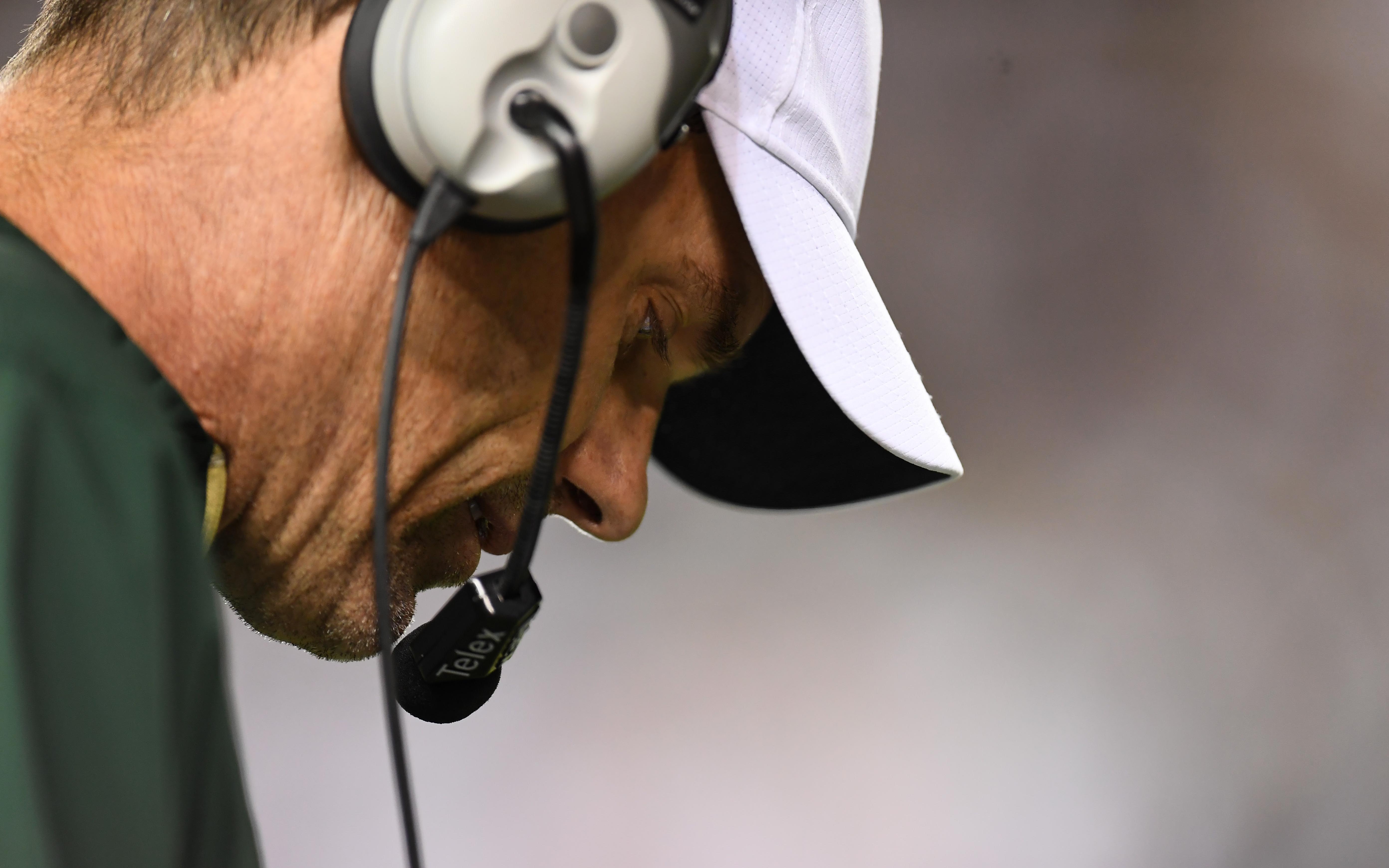 USATSI_11170585 Cropped Mike Bobo during the Showdown. Credit: Ron Chenoy, USA TODAY Sports.