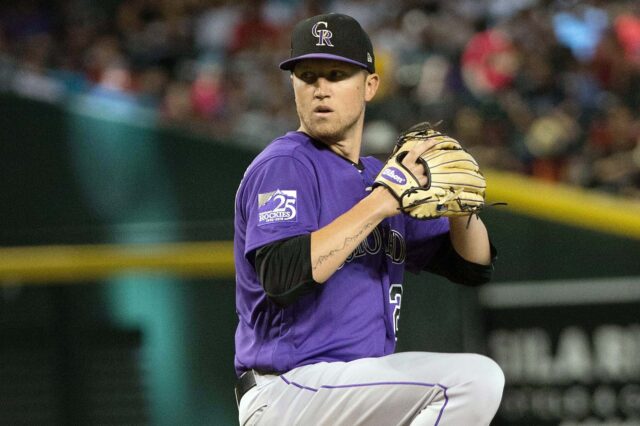 Kyle Freeland pitching. Credit: Allan Henry, USA TODAY Sports.