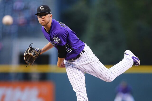 Kyle Freeland during his record-setting game. Credit: Russell Lansford, USA TODAY Sports.