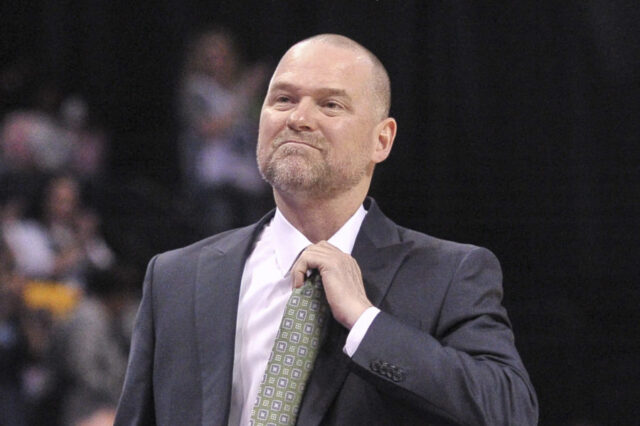 Denver Nuggets head coach Michael Malone during the second half against the Memphis Grizzlies at FedExForum. Memphis Grizzlies defeats the Denver Nuggets 101-94.