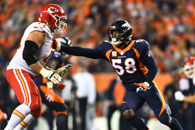 Von Miller was nearly nonexistent against the Chiefs. Credit: Ron Chenoy, USA TODAY Sports.
