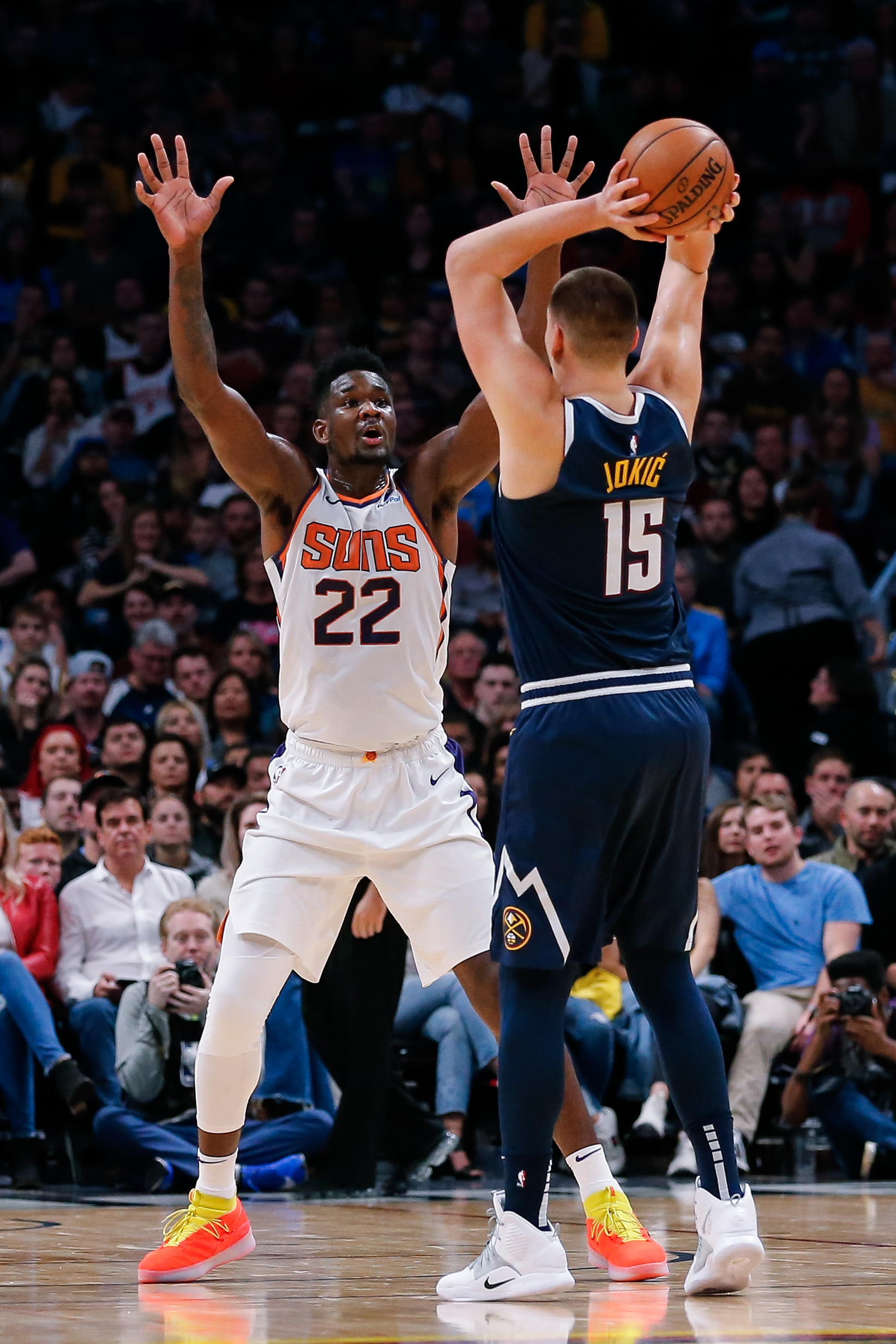 suns nuggets fight in stands