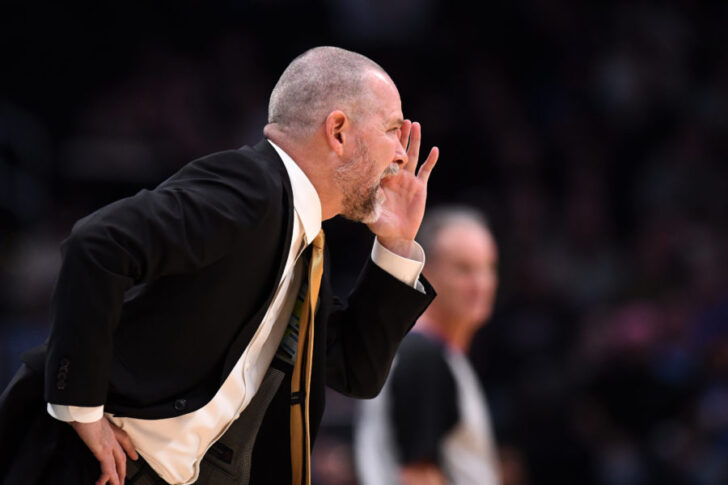 Denver Nuggets head coach Michael Malone calls out in the first quarter against the Sacramento Kings at Pepsi Center