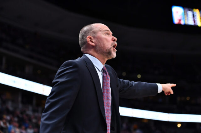 Denver Nuggets head coach Michael Malone coaches in the first quarter Utah Jazz at the Pepsi Center.