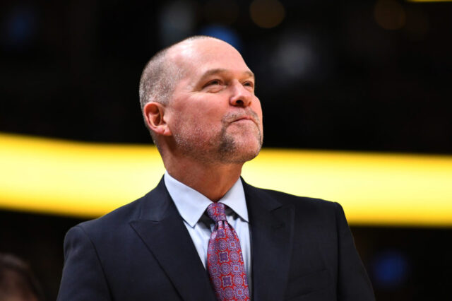 Denver Nuggets head coach Michael Malone before the game against the San Antonio Spurs at Pepsi Center.