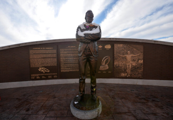 Statue of Denver Bronco owner Pat Bowlen at Sports Authority Field at Mile High