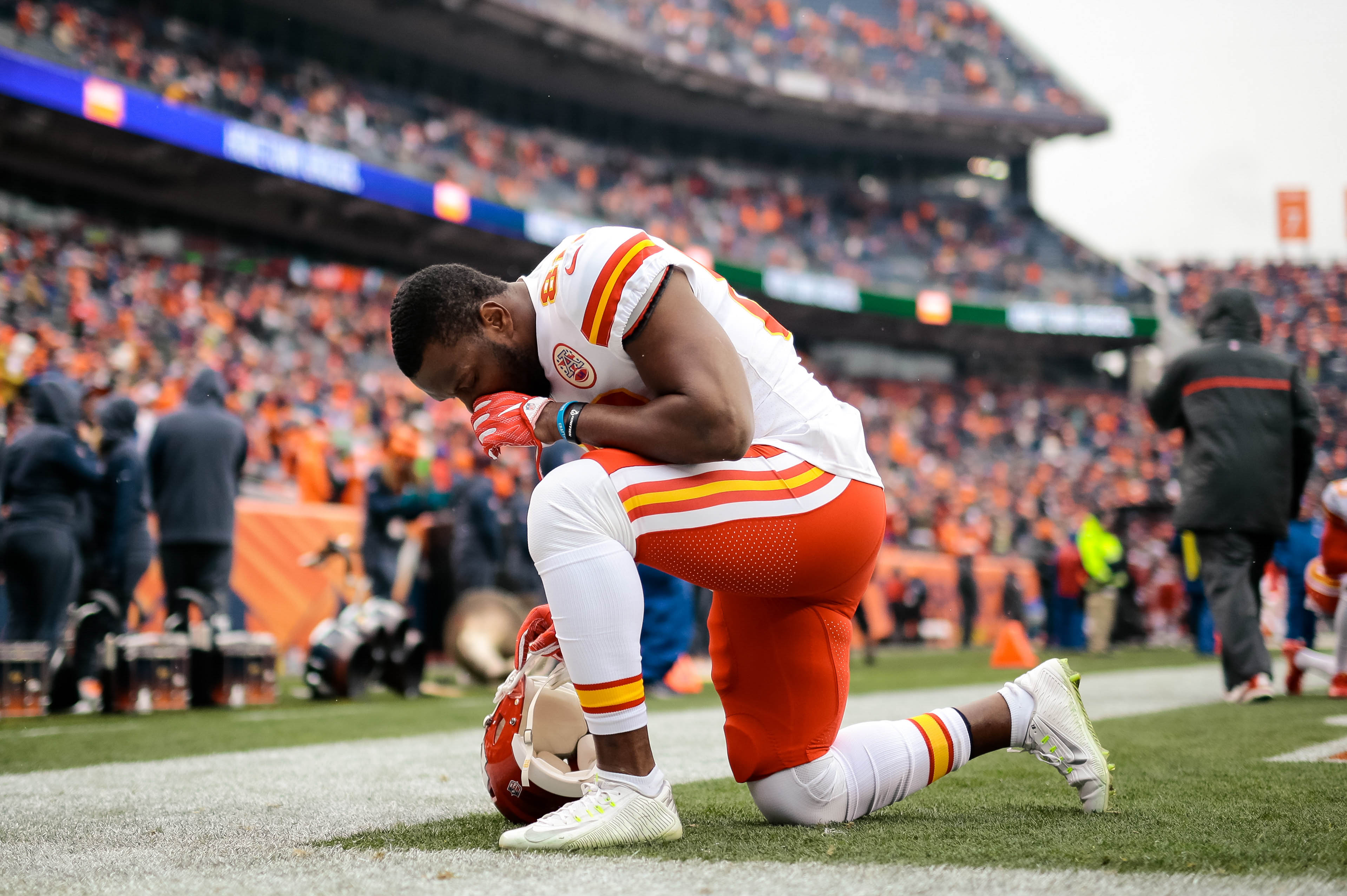 NFL: Kansas City Chiefs at Denver Broncos Kansas City Chiefs tight end Orson Charles (82) before the game against the Denver Broncos at Sports Authority Field at Mile High.