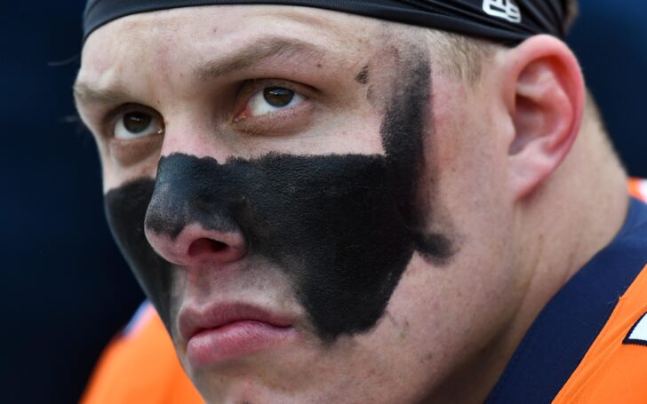 Garett Bolles in 2018. Credit: Ron Chenoy, USA TODAY Sports.