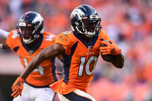 Emmanuel Sanders in September. Credit: Ron Chenoy, USA TODAY Sports.