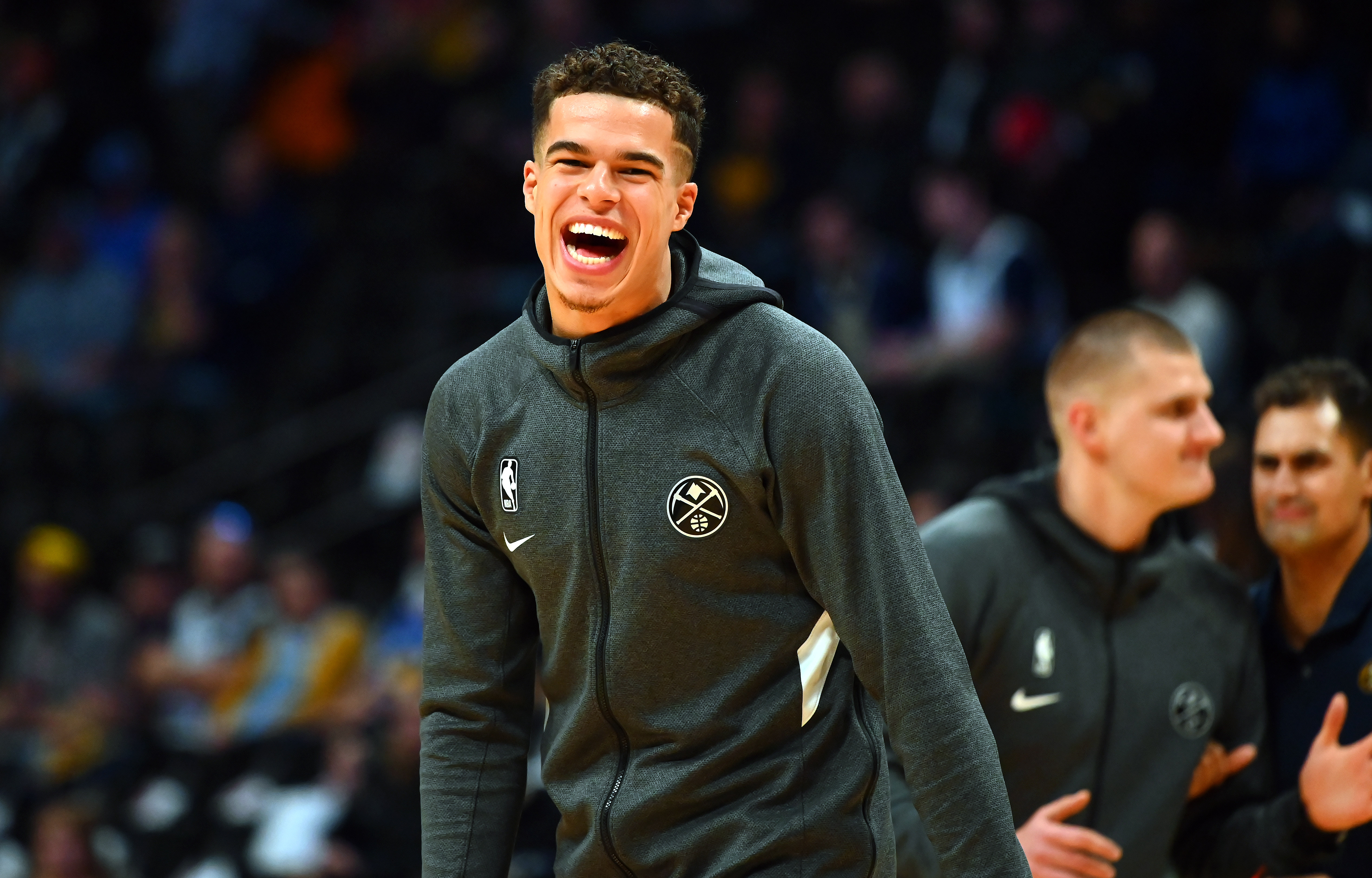 Denver Nuggets forward Michael Porter Jr. (1) before the game against the Miami Heat at the Pepsi Center.