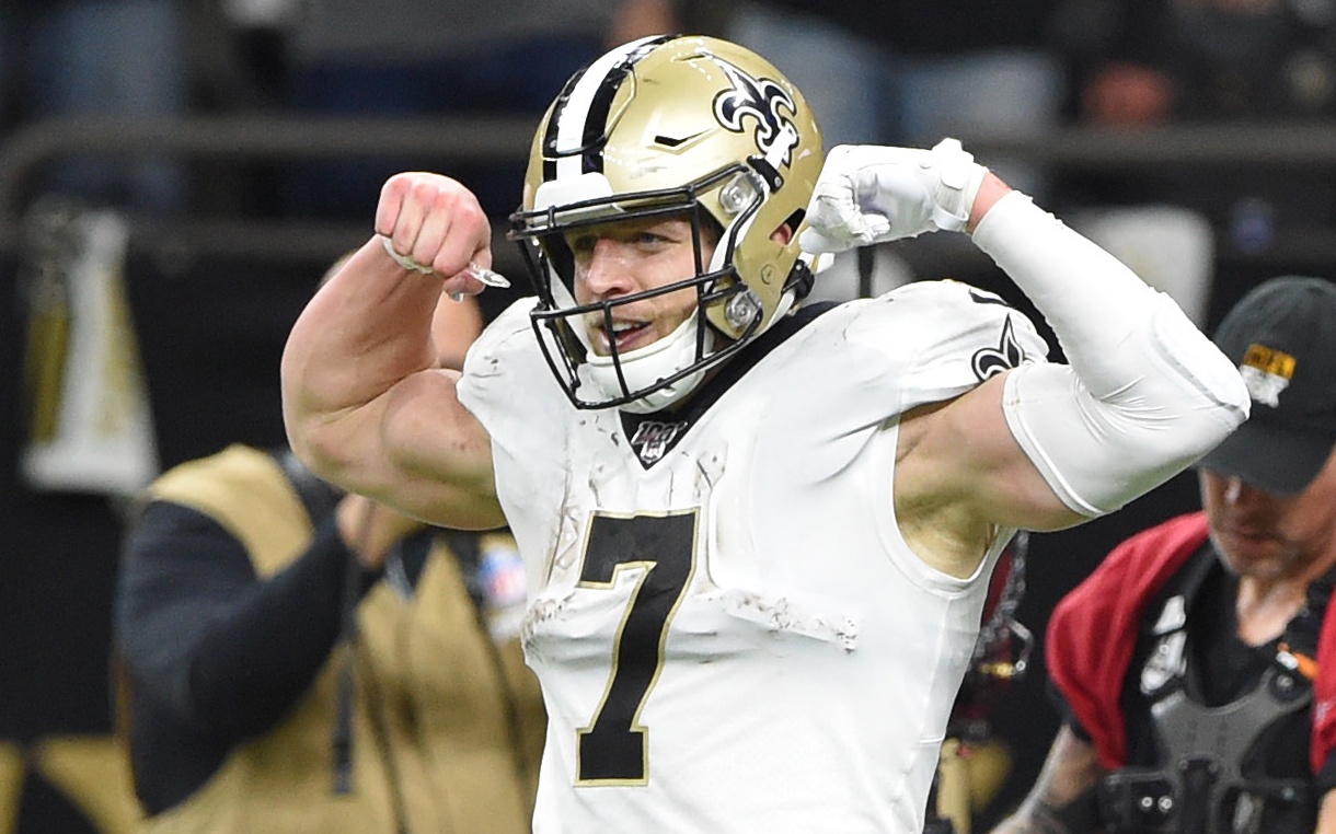 USATSI_13875914 Cropped Taysom Hill in Sunday's game. Credit: John David Mercer, USA TODAY Sports.