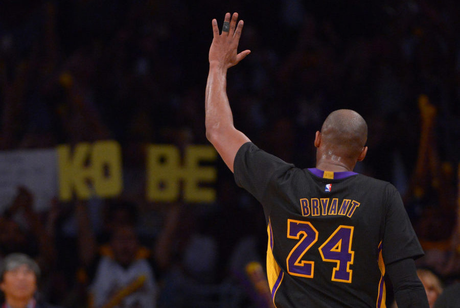 NBA: Denver Nuggets at Los Angeles Lakers Los Angeles Lakers forward Kobe Bryant (24) waves to fans in the stands after leaving the game against the Denver Nuggets at Staples Center. The Nuggets won 116-105.