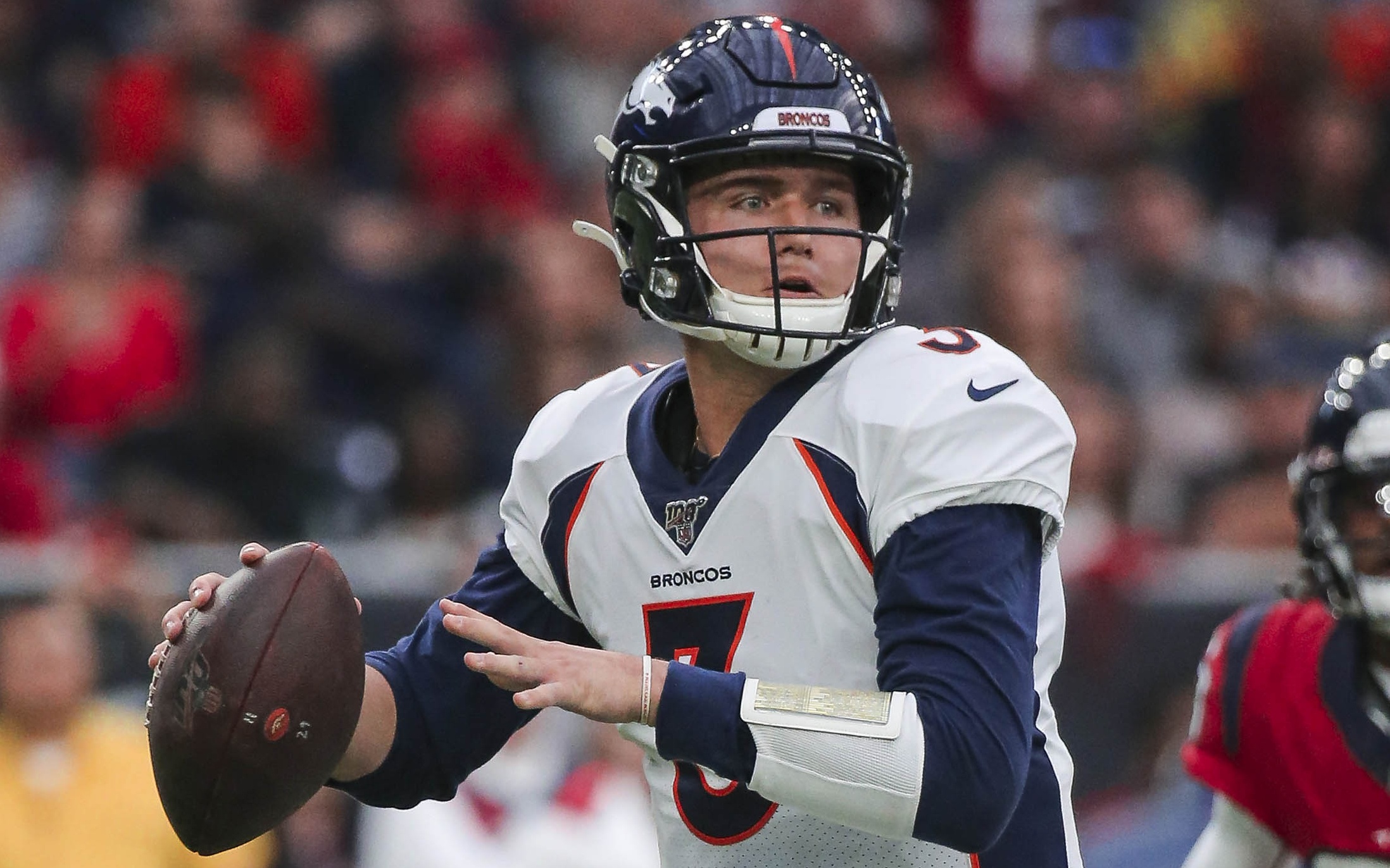 USATSI_13768111 Cropped Drew Lock should improve under Pat Shurmur. Credit: Troy Taormina, USA TODAY Sports.