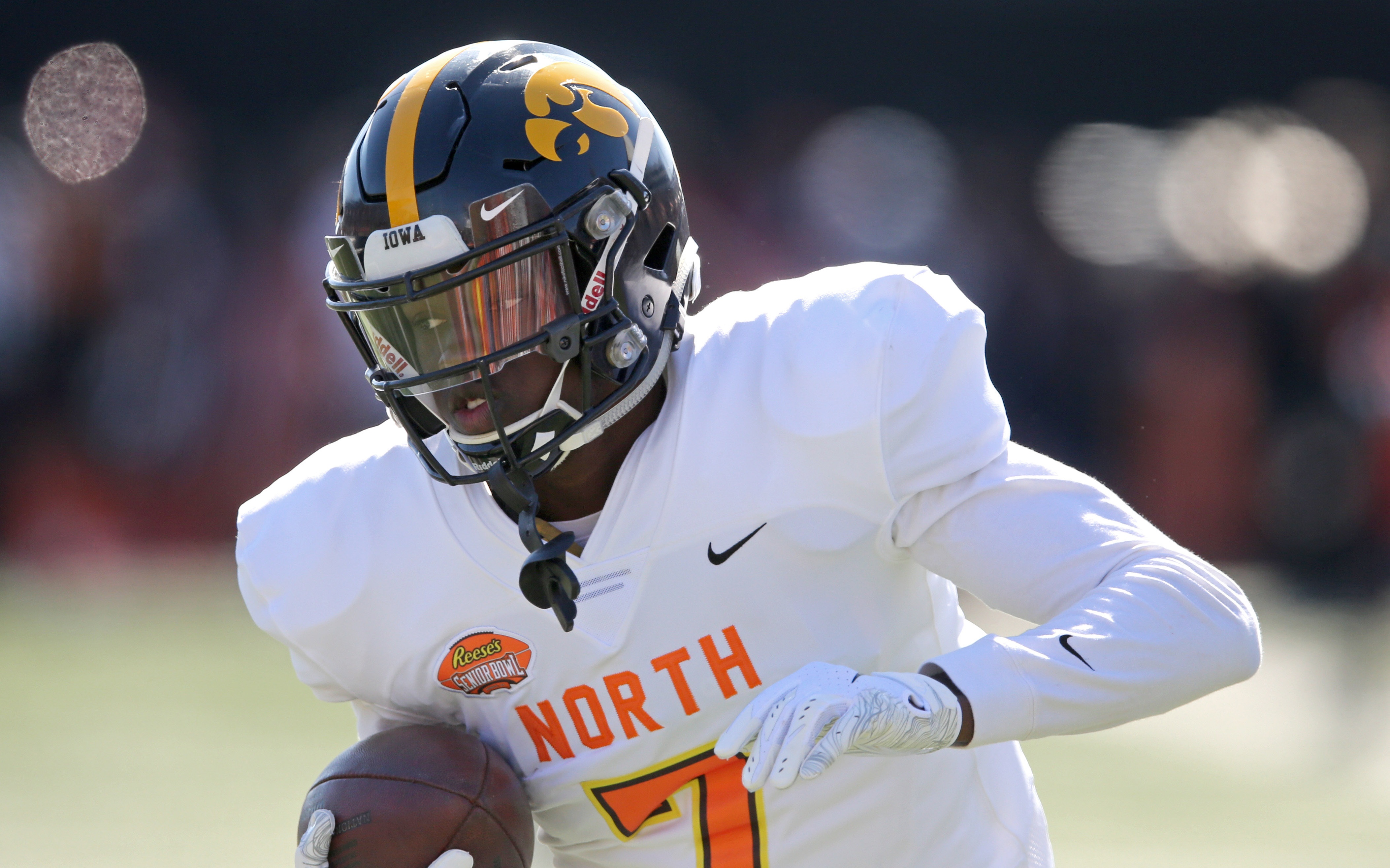 USATSI_13982439 Cropped Michael Ojemudia at the Senior Bowl. Credit: Chuck Cook, USA TODAY Sports.