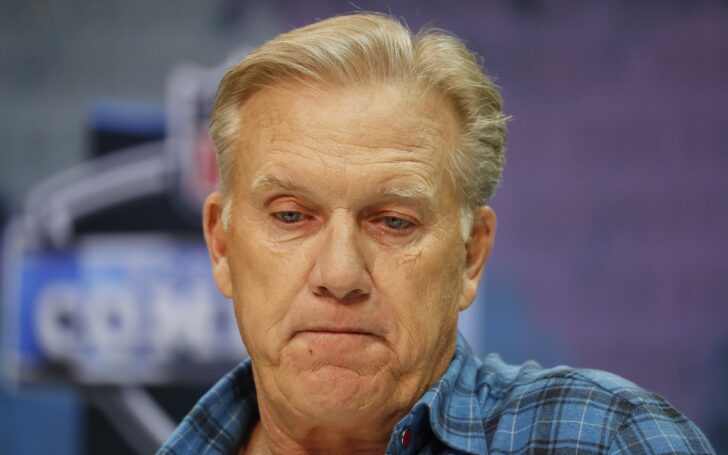 John Elway at the Combine. Credit: Brian Spurlock, USA TODAY Sports.