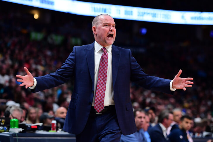 Denver Nuggets head coach Michael Malone reacts in the second half against the Milwaukee Bucks at the Pepsi Center