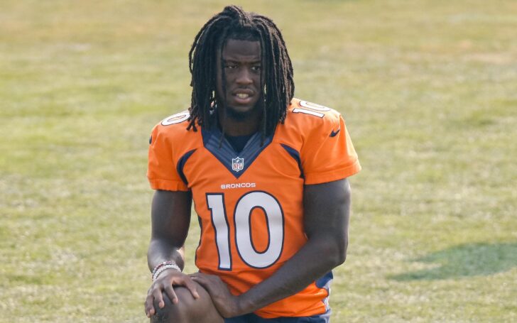 Jerry Jeudy at Broncos training camp. Credit: Isaiah J. Downing, USA TODAY Sports.