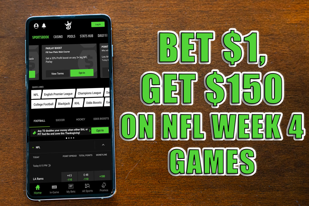 draftkings sportsbook promo nfl week 4 draftkings sportsbook promo nfl week 4
