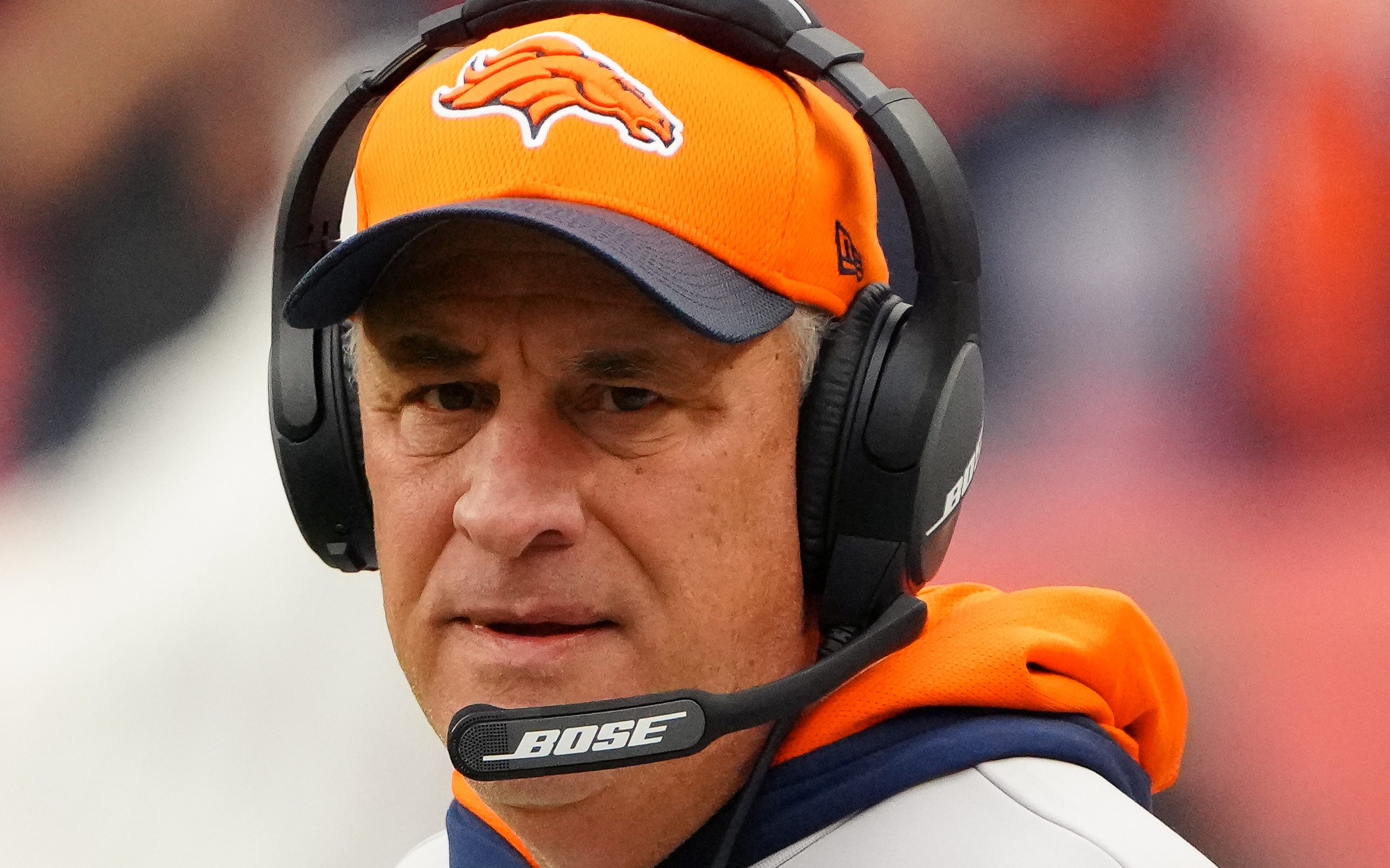 Vic Fangio against the Chiefs on Jan. 8 2022. Credit: Ron Chenoy, USA TODAY Sports.