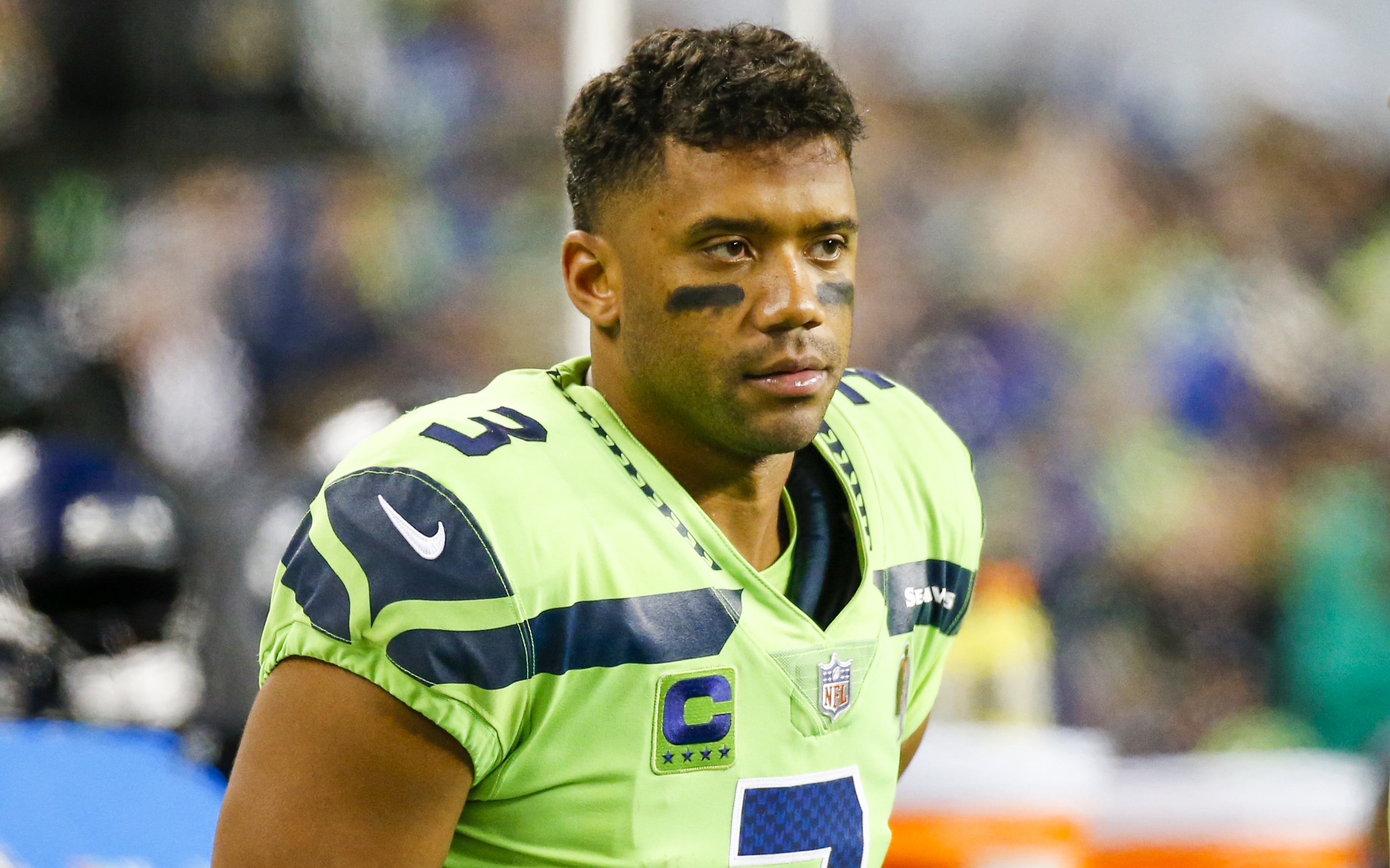 Russell Wilson in October. Credit: Joe Nicholson, USA TODAY Sports.