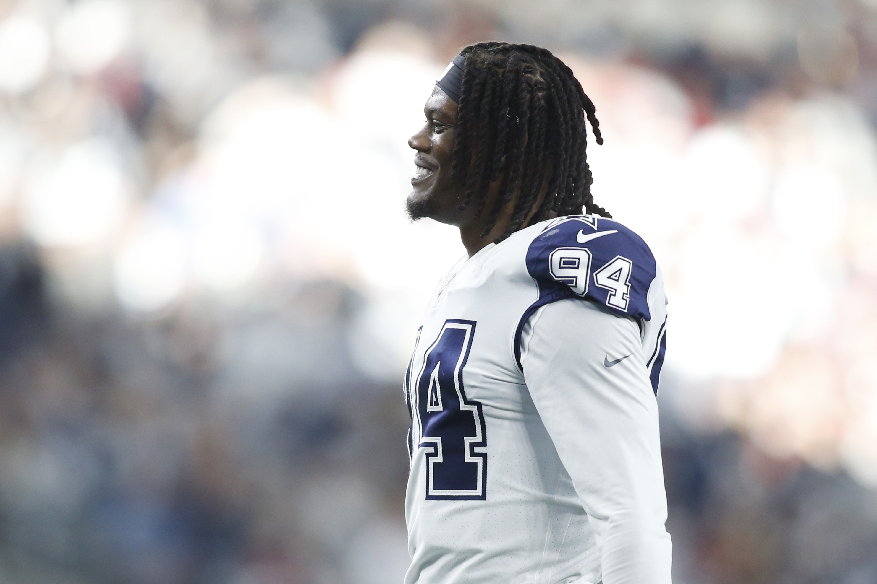 NFL: Arizona Cardinals at Dallas Cowboys Dallas Cowboys defensive end Randy Gregory (94) on the field during a time out in the second quarter against the Arizona Cardinals at AT&T Stadium.