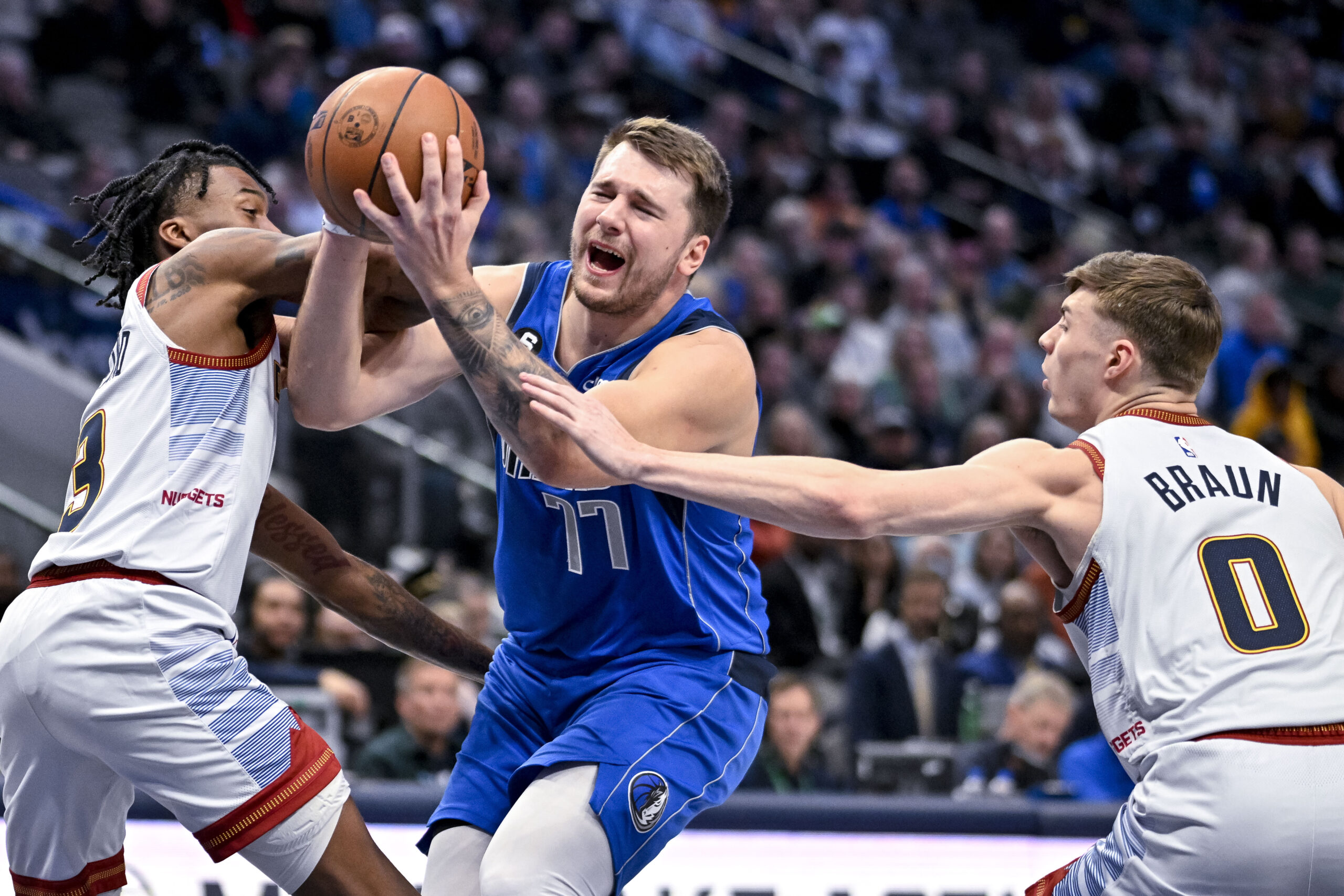 Injured Nuggets lose lopsided matchup against Luka Doncic and Dallas ...