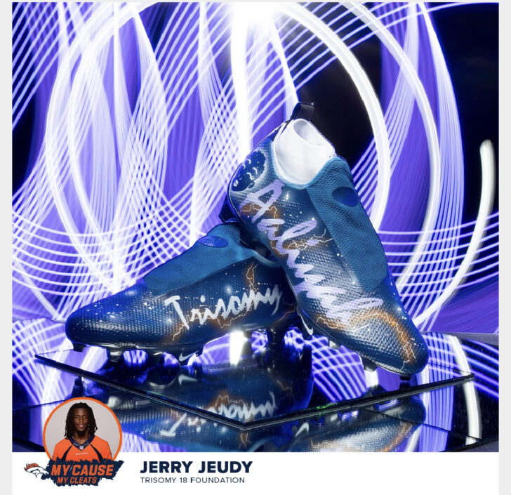 WR Jerry Jeudy's cleats for the 'My Cause My Cleats' initiative