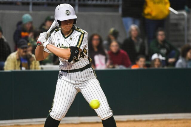 CSU Softball under the lights. Credit: Lucas Boland, The Coloradoan/USA TODAY Sports Network.