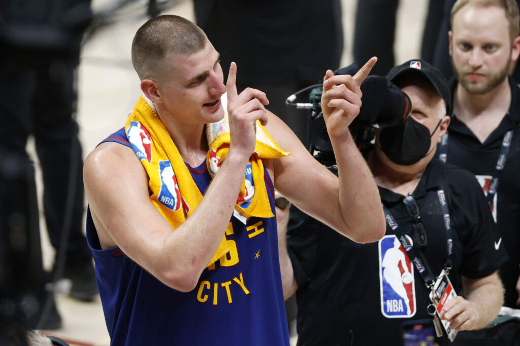 Imperious Jokić shines in NBA finals debut as Nuggets take Game 1 from Heat, NBA finals
