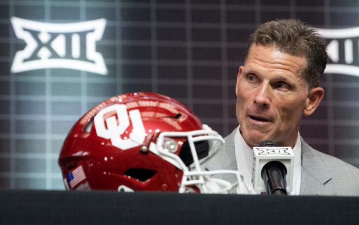 University of Oklahoma head coach Brent Venables speaks about Coach Prime on the second day of NCAA college football Big 12 Media Days in Arlington, Texas, Thursday, July 13, 2023.