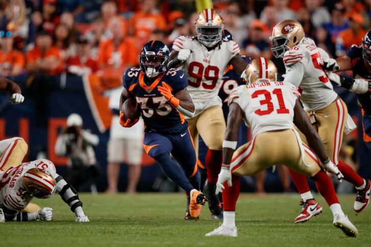 NFL: San Francisco 49ers at Denver Broncos: Javonte Williams